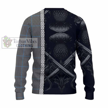 Gladstone (Gladstanes) Tartan Knitted Sweater with Family Crest Cross Sword Thistle Celtic Vibes - Tartan Vibes Clothing
