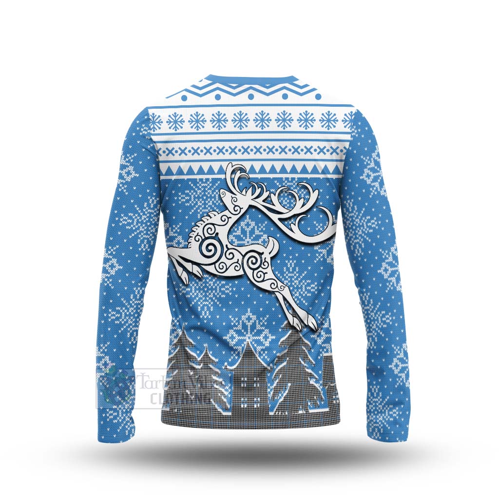 Gladstone (Gladstanes) Clan Christmas Long Sleeve T-Shirt Celtic Reindeer Style - Tartan Vibes Clothing