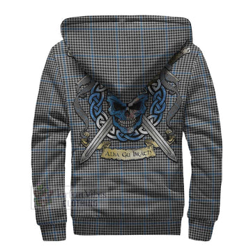 Gladstone (Gladstanes) Tartan Sherpa Hoodie with Family Crest Celtic Skull Style - Tartan Vibes Clothing