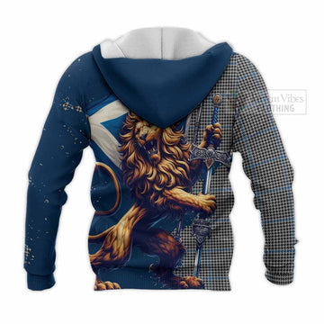 Gladstone (Gladstanes) Tartan Family Crest Knitted Hoodie with Scottish Majestic Lion - Tartan Vibes Clothing