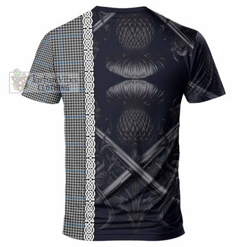 Gladstone (Gladstanes) Tartan T-Shirt with Family Crest Cross Sword Thistle Celtic Vibes