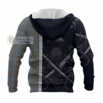 Gladstone (Gladstanes) Tartan Knitted Hoodie with Family Crest Cross Sword Thistle Celtic Vibes - Tartan Vibes Clothing