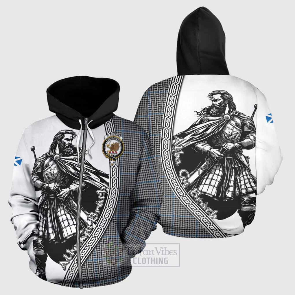 Gladstone (Gladstanes) Tartan Clan Crest Hoodie with Highlander Warrior Celtic Style - Tartan Vibes Clothing