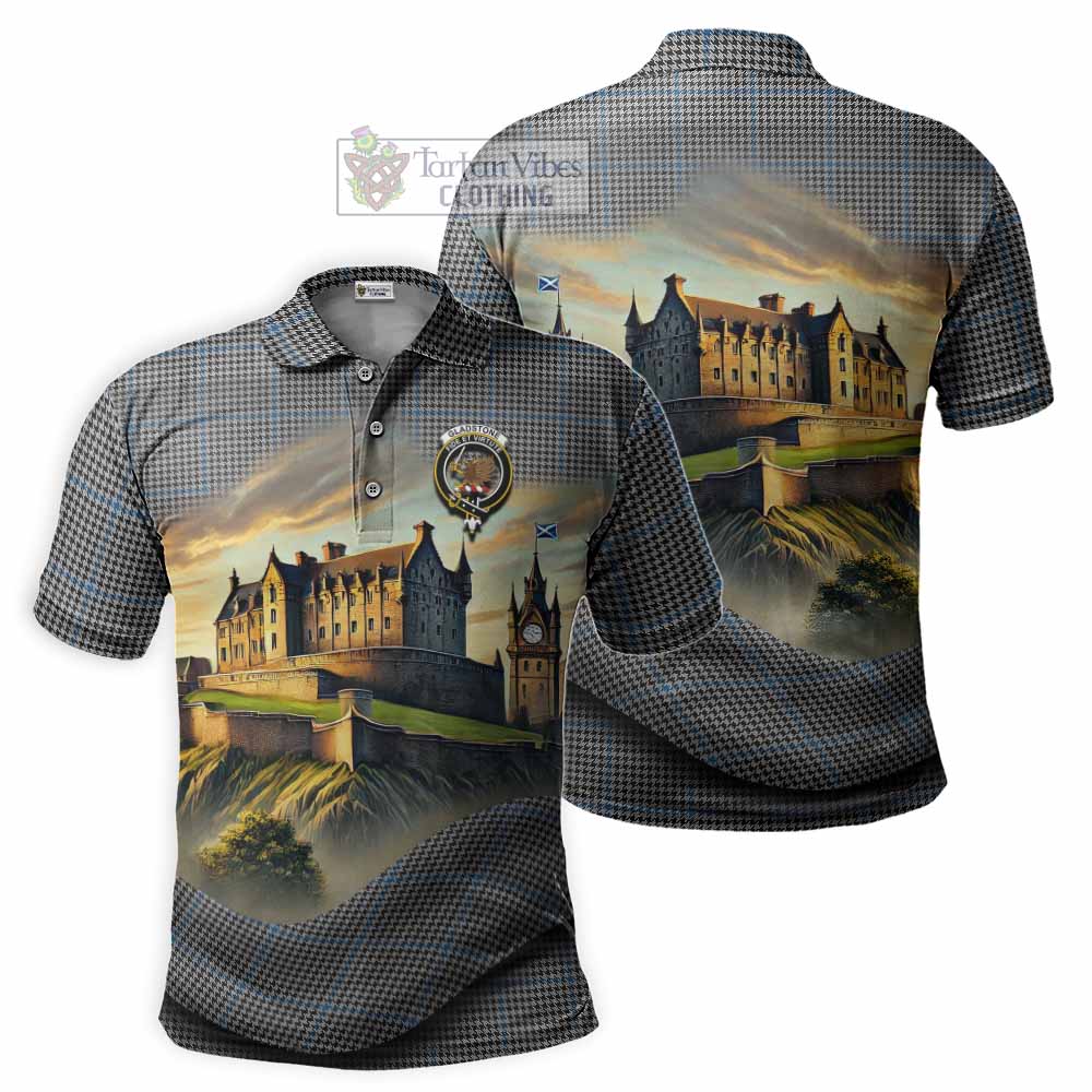Tartan Vibes Clothing Gladstone (Gladstanes) Tartan Family Crest Polo Shirt with Scottish Ancient Castle Stype
