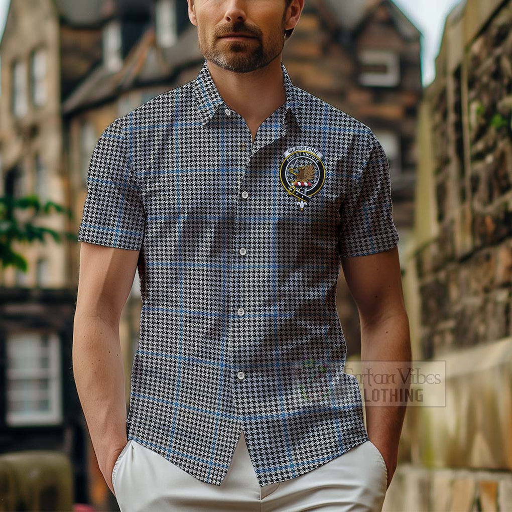 Gladstone (Gladstanes) Tartan Hawaiian Shirt with Family Crest Celtic Skull Style - Tartan Vibes Clothing