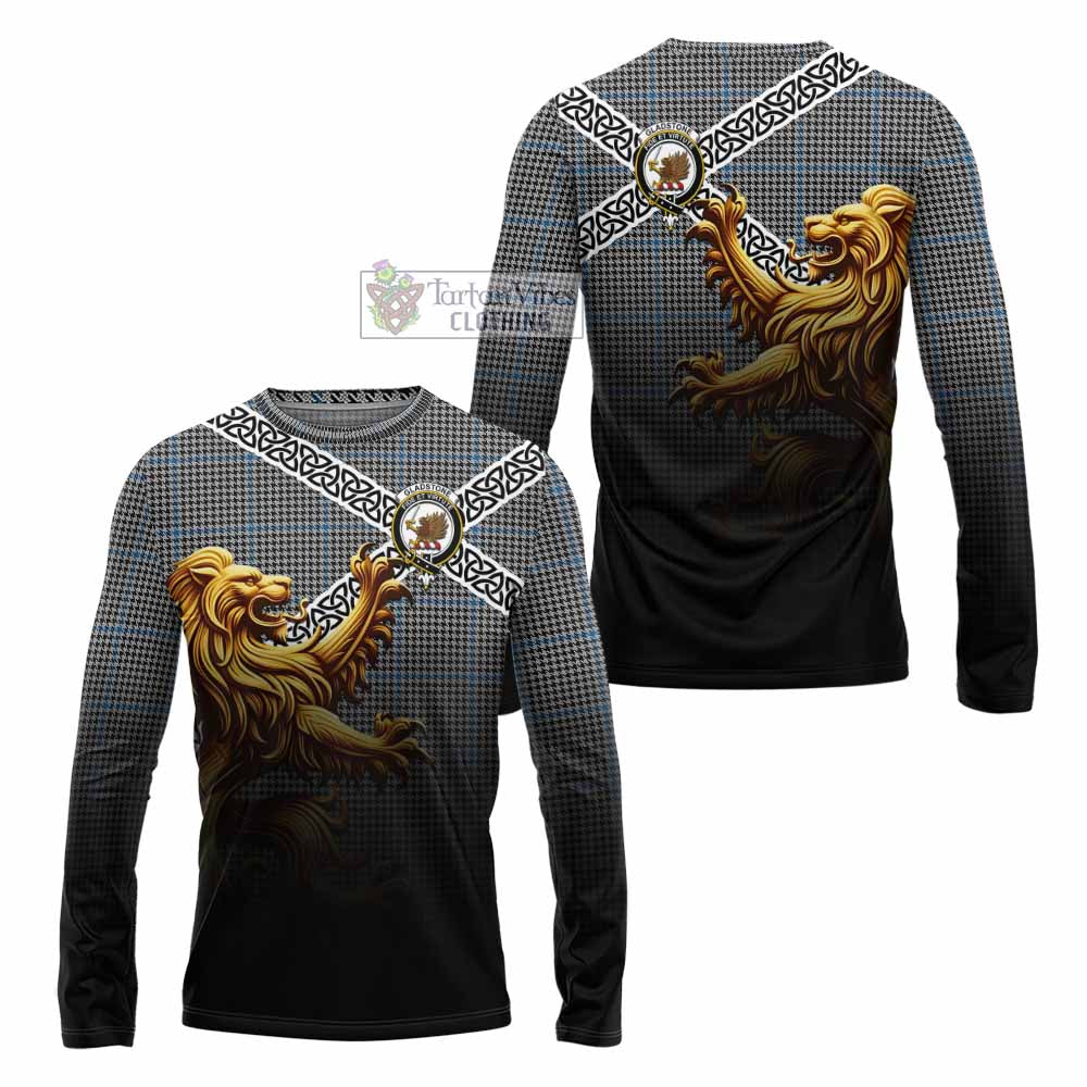 Gladstone (Gladstanes) Crest Tartan Long Sleeve T-Shirt with Golden Lion Emblem Celtic Style - Tartan Vibes Clothing