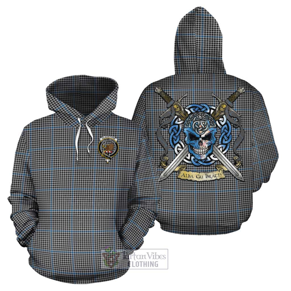 Gladstone (Gladstanes) Tartan Cotton Hoodie with Family Crest Celtic Skull Style Zip Hoodie - Tartan Vibes Clothing