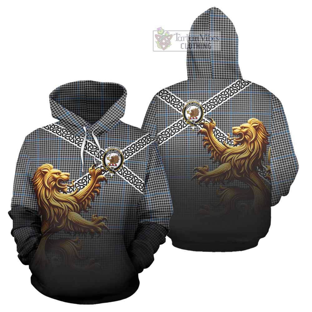 Gladstone (Gladstanes) Crest Tartan Hoodie with Golden Lion Emblem Celtic Style - Tartan Vibes Clothing