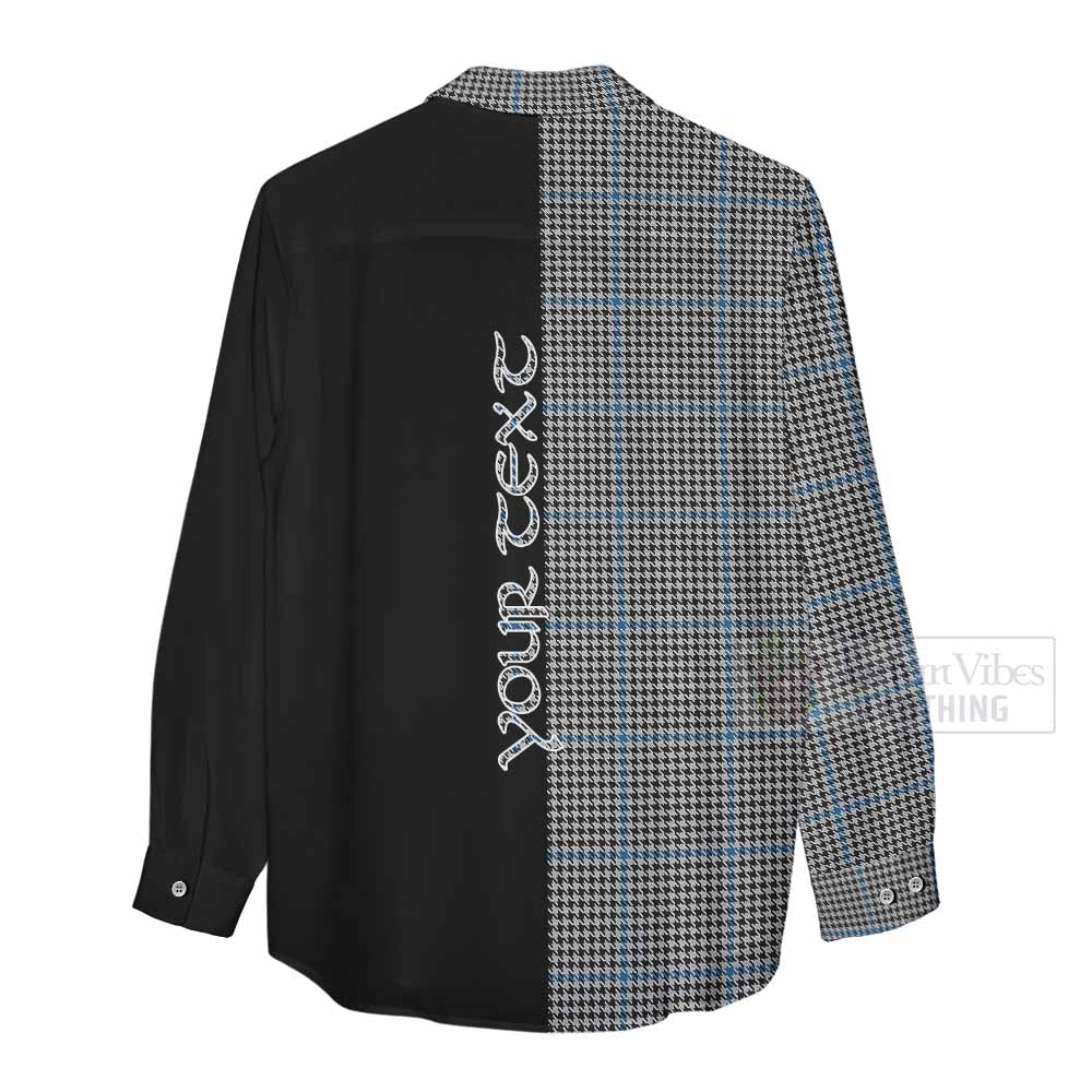 Tartan Vibes Clothing Gladstone (Gladstanes) Tartan Women's Casual Shirt with Family Crest and Half Of Me Style