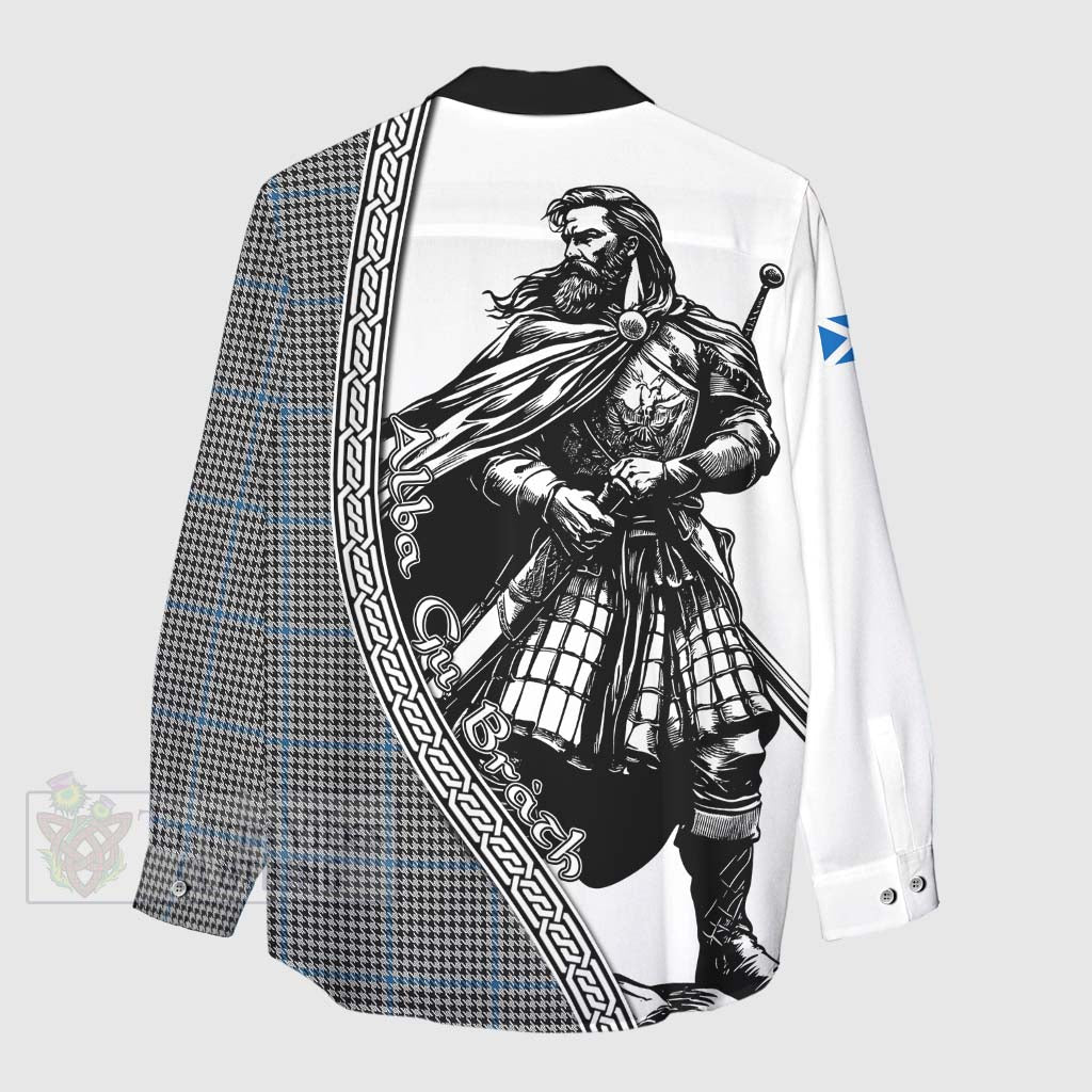 Gladstone (Gladstanes) Tartan Clan Crest Women's Casual Shirt with Highlander Warrior Celtic Style - Tartan Vibes Clothing