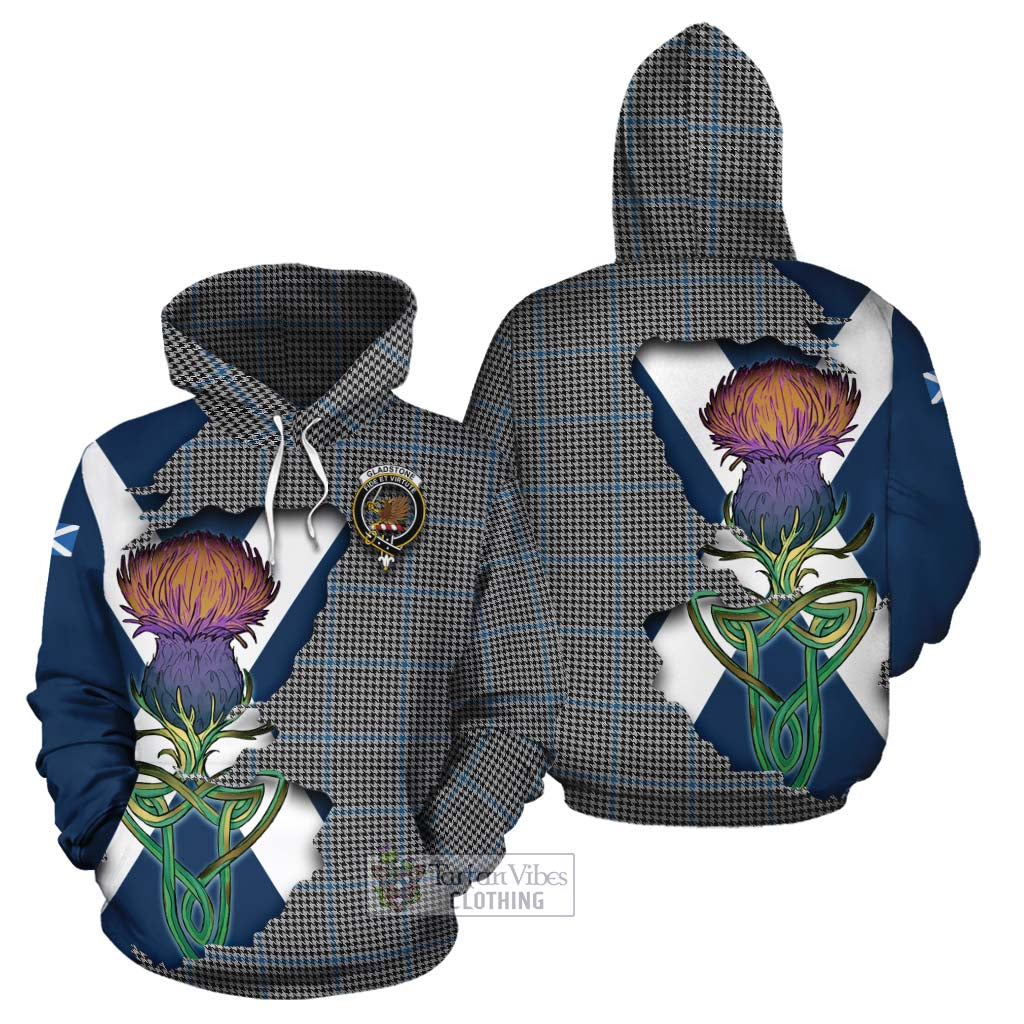 Gladstone (Gladstanes) Tartan Family Crest Cotton Hoodie Scottish Thistle Celtic Inspired - Tartan Vibes Clothing