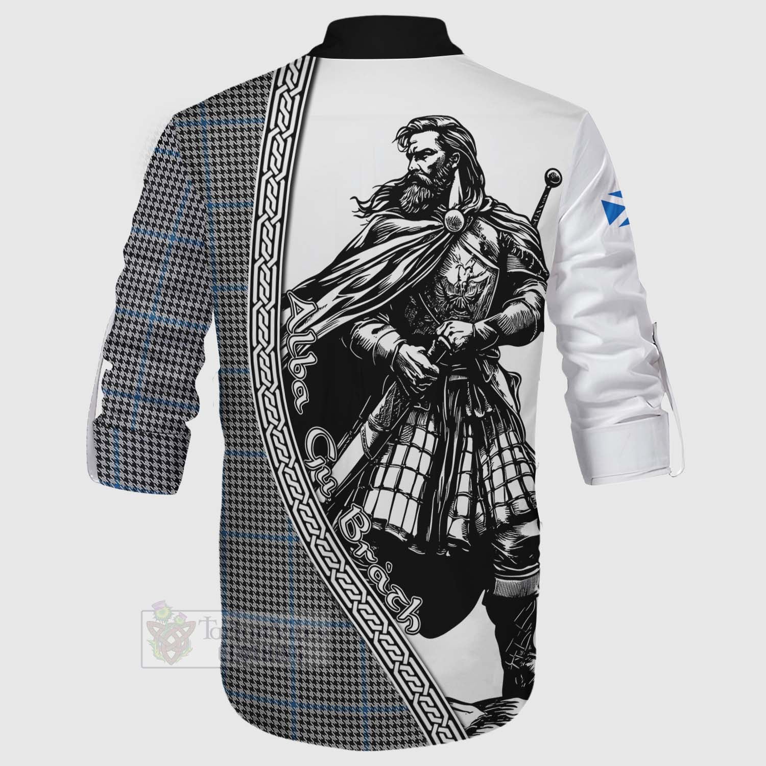 Gladstone (Gladstanes) Tartan Clan Crest Ghillie Kilt Shirt with Highlander Warrior Celtic Style - Tartan Vibes Clothing