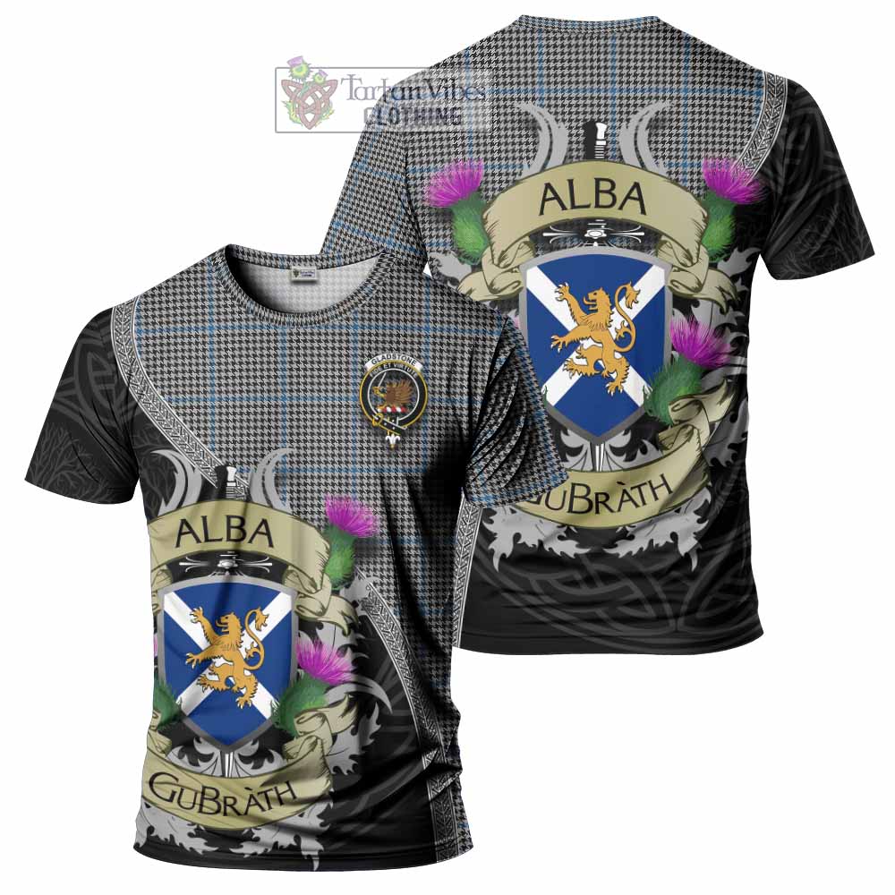 Gladstone (Gladstanes) Tartan Family Crest T-Shirt Lion Rampant Royal Thistle Shield Celtic Inspired - Tartan Vibes Clothing