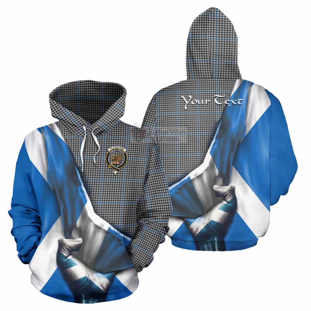 Tartan Vibes Clothing Gladstone (Gladstanes) Tartan Hoodie with Family Crest Scotland Patriotic Style