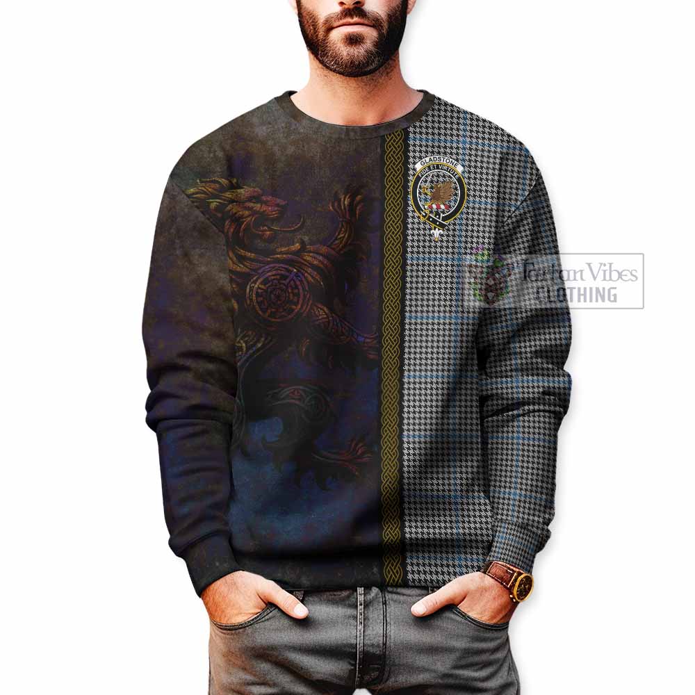 Gladstone (Gladstanes) Tartan Family Crest Sweatshirt Alba Gu Brath Be Brave Lion Ancient Style - Tartan Vibes Clothing