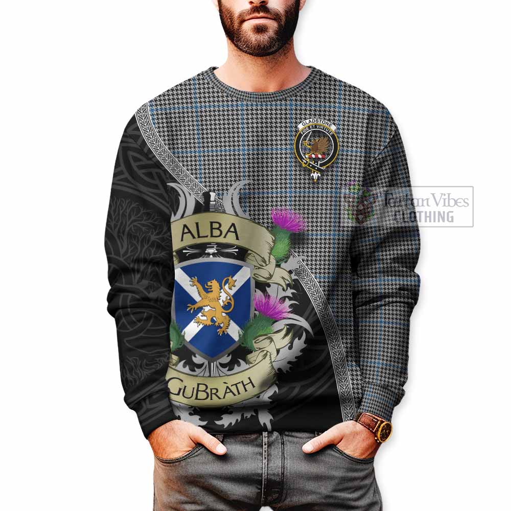 Gladstone (Gladstanes) Tartan Family Crest Sweatshirt Lion Rampant Royal Thistle Shield Celtic Inspired - Tartan Vibes Clothing