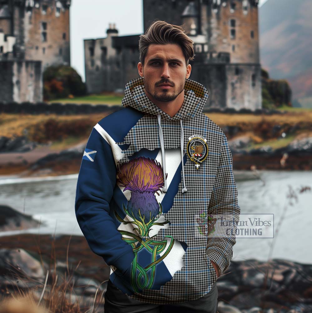 Gladstone (Gladstanes) Tartan Family Crest Cotton Hoodie Scottish Thistle Celtic Inspired - Tartan Vibes Clothing