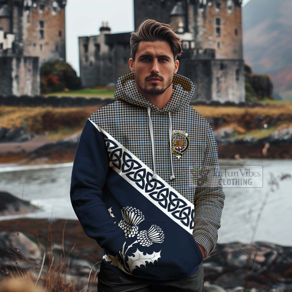 Gladstone (Gladstanes) Tartan Cotton Hoodie Featuring Thistle and Scotland Map - Tartan Vibes Clothing