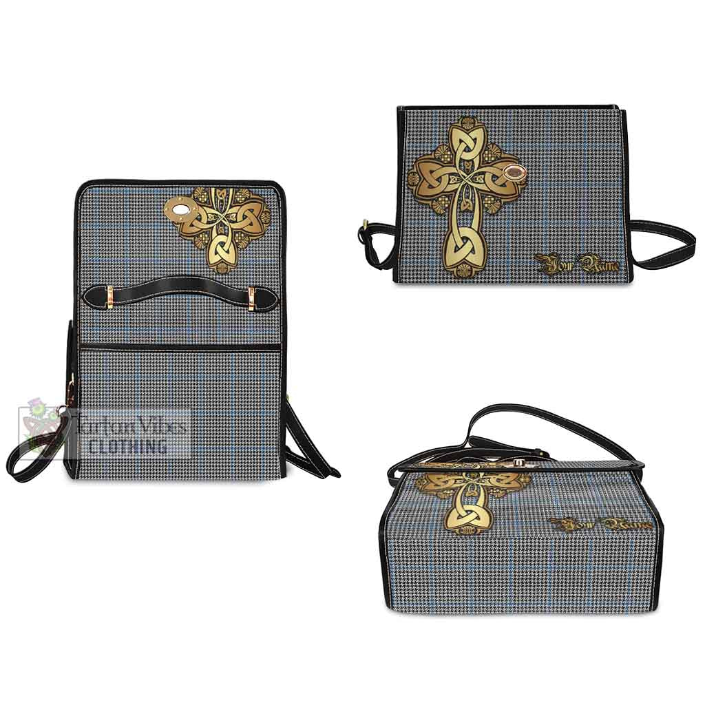 Tartan Vibes Clothing Gladstone (Gladstanes) Tartan Waterproof Canvas Bag Golden Thistle Celtic Cross Style