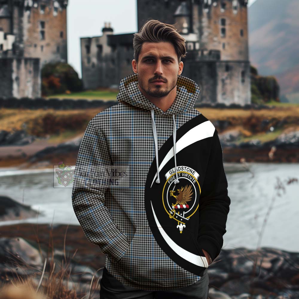 Gladstone (Gladstanes) Tartan Cotton Hoodie with Family Crest Circle Style - Tartan Vibes Clothing