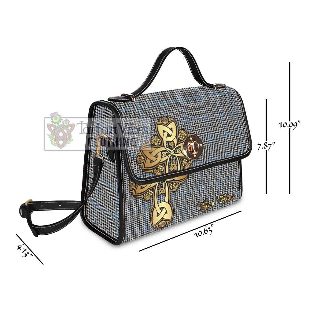 Tartan Vibes Clothing Gladstone (Gladstanes) Tartan Waterproof Canvas Bag Golden Thistle Celtic Cross Style
