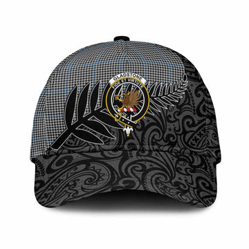 Gladstone (Gladstanes) Crest Tartan Classic Cap with New Zealand Silver Fern Half Style