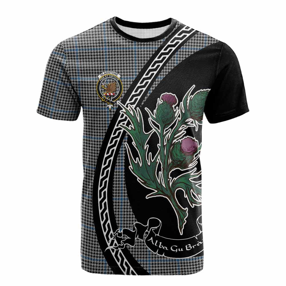 Gladstone (Gladstanes) Family Crest Tartan Cotton T-shirt Alba Thistle Inspired - Tartan Vibes Clothing