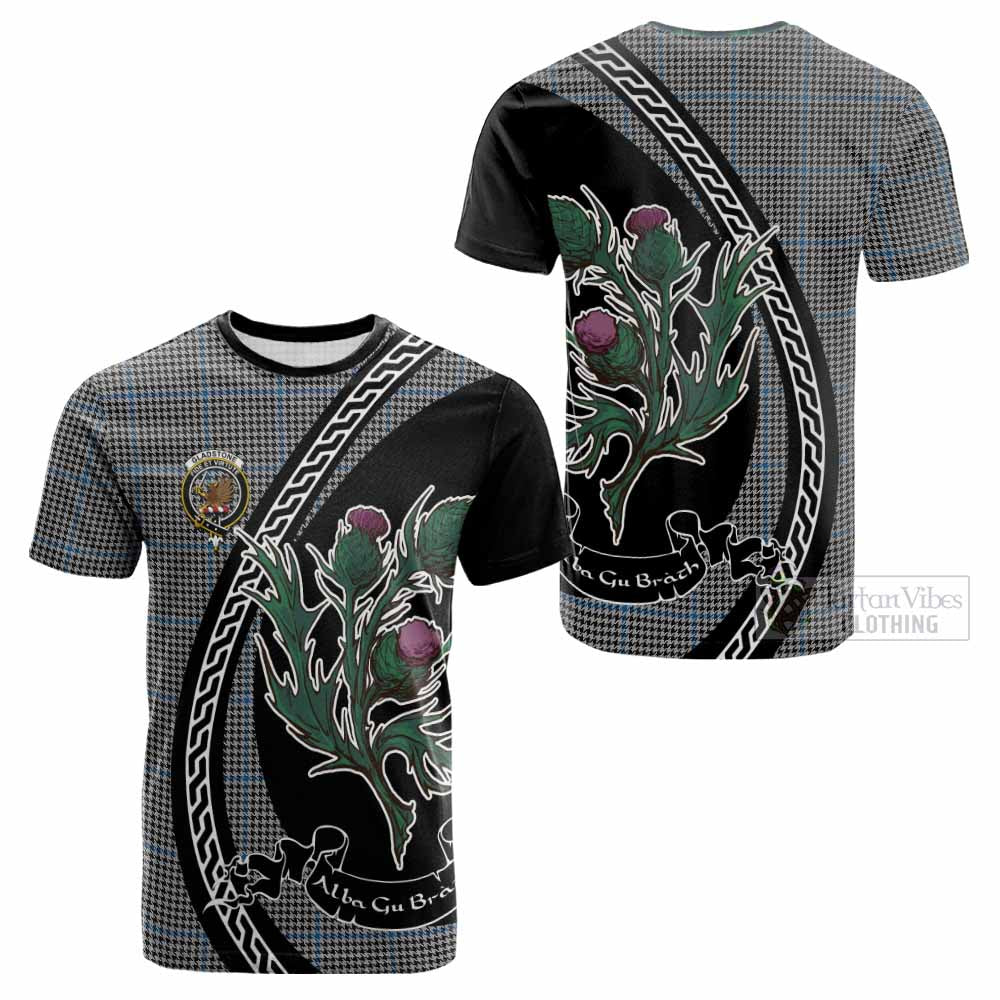 Gladstone (Gladstanes) Family Crest Tartan Cotton T-shirt Alba Thistle Inspired - Tartan Vibes Clothing