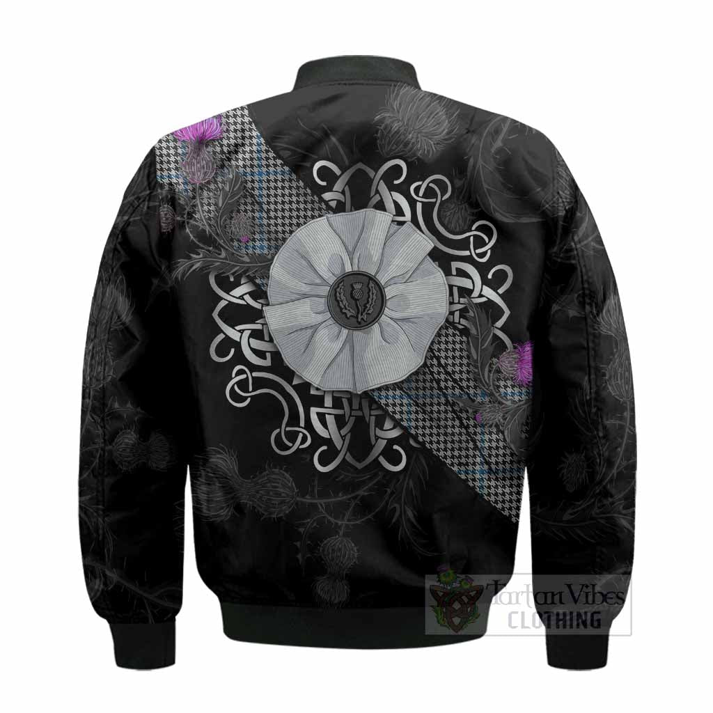 Gladstone (Gladstanes) Tartan Bomber Jacket Jacobite White Rose - Tartan Vibes Clothing