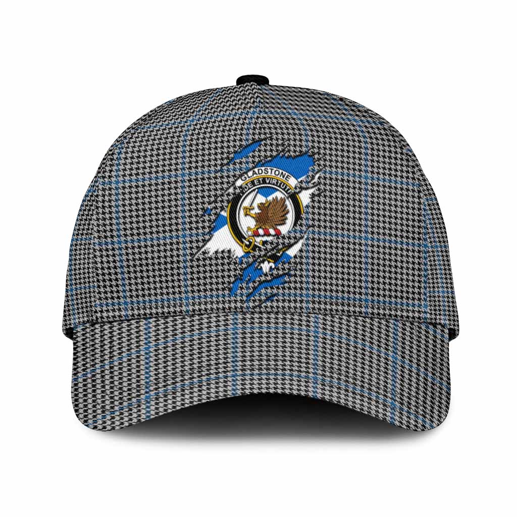 Gladstone Tartan Classic Cap with Family Crest In Me Style