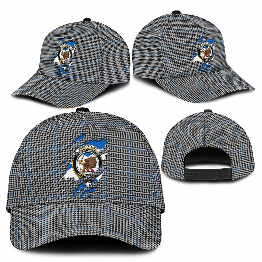 Gladstone Tartan Classic Cap with Family Crest In Me Style