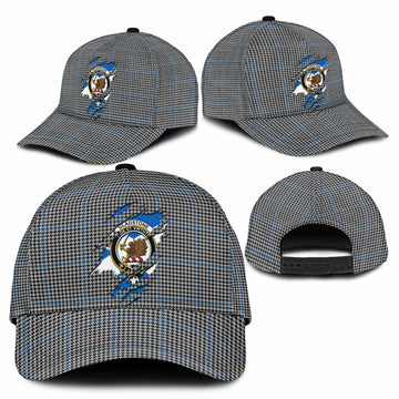 Gladstone Tartan Classic Cap with Family Crest In Me Style