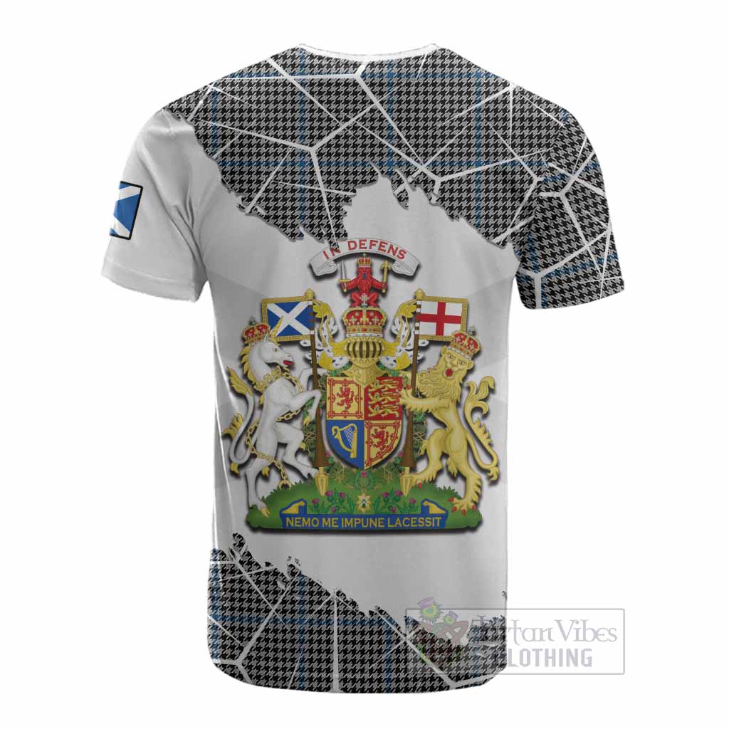 Gladstone (Gladstanes) Tartan Cotton T-shirt with Family Crest and Lion Rampant Grunge Style