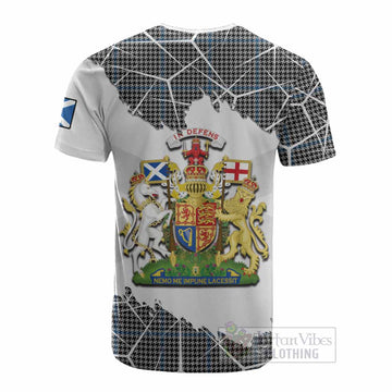 Gladstone (Gladstanes) Tartan Cotton T-shirt with Family Crest and Lion Rampant Grunge Style