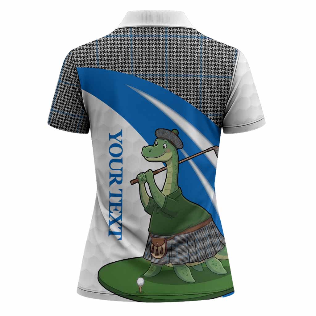 Gladstone (Gladstanes) Tartan Crest Golf Nessie Women Polo Shirt Loch Ness Monster Sporty Style