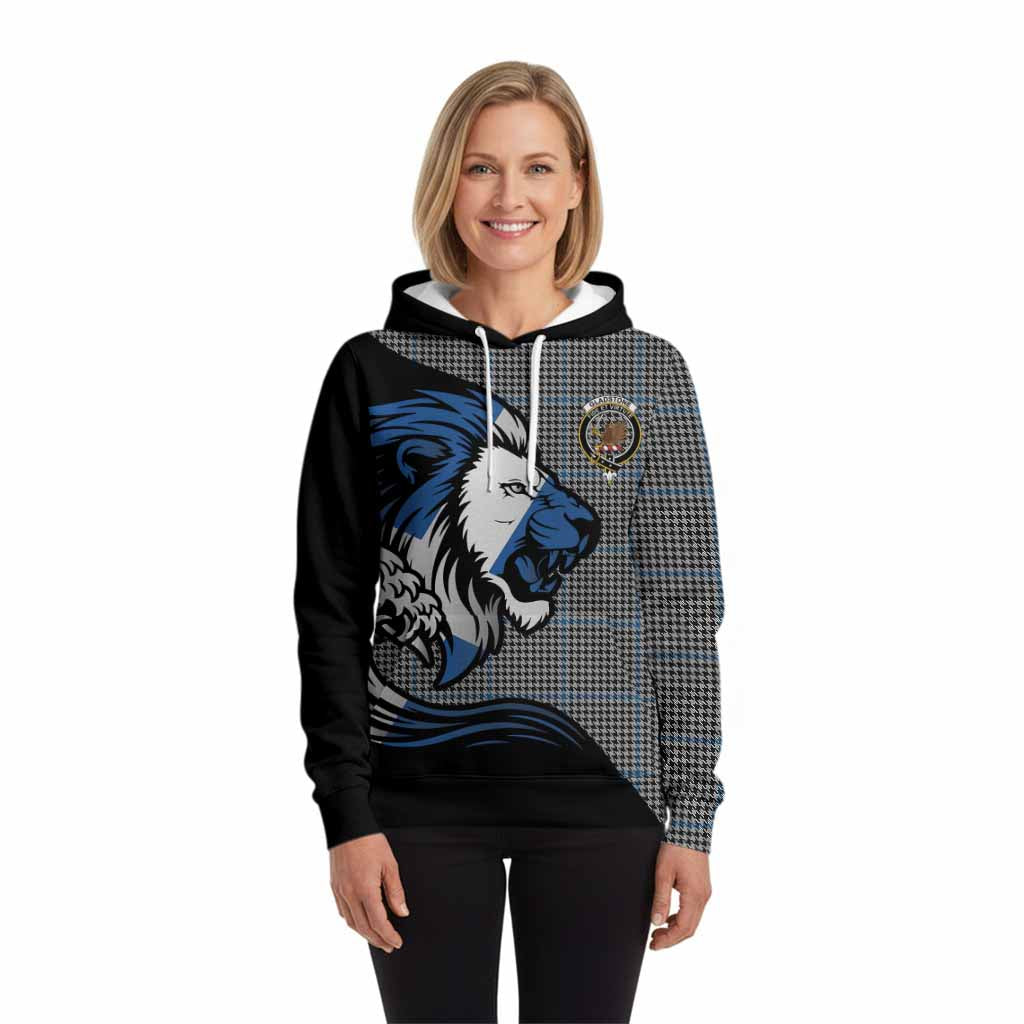 Gladstone (Gladstanes) Tartan Crest Hoodie Scottish Golden Lions Wave Flow