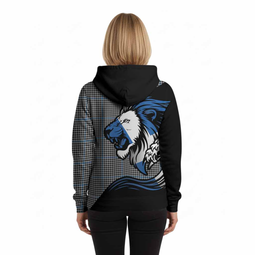 Gladstone (Gladstanes) Tartan Crest Hoodie Scottish Golden Lions Wave Flow