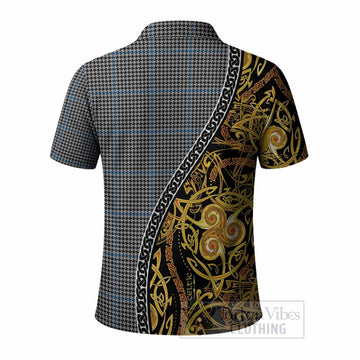 Gladstone (Gladstanes) Tartan Crest Polo Shirt Celtic Knot and Triple Trickle Spiral Symbols