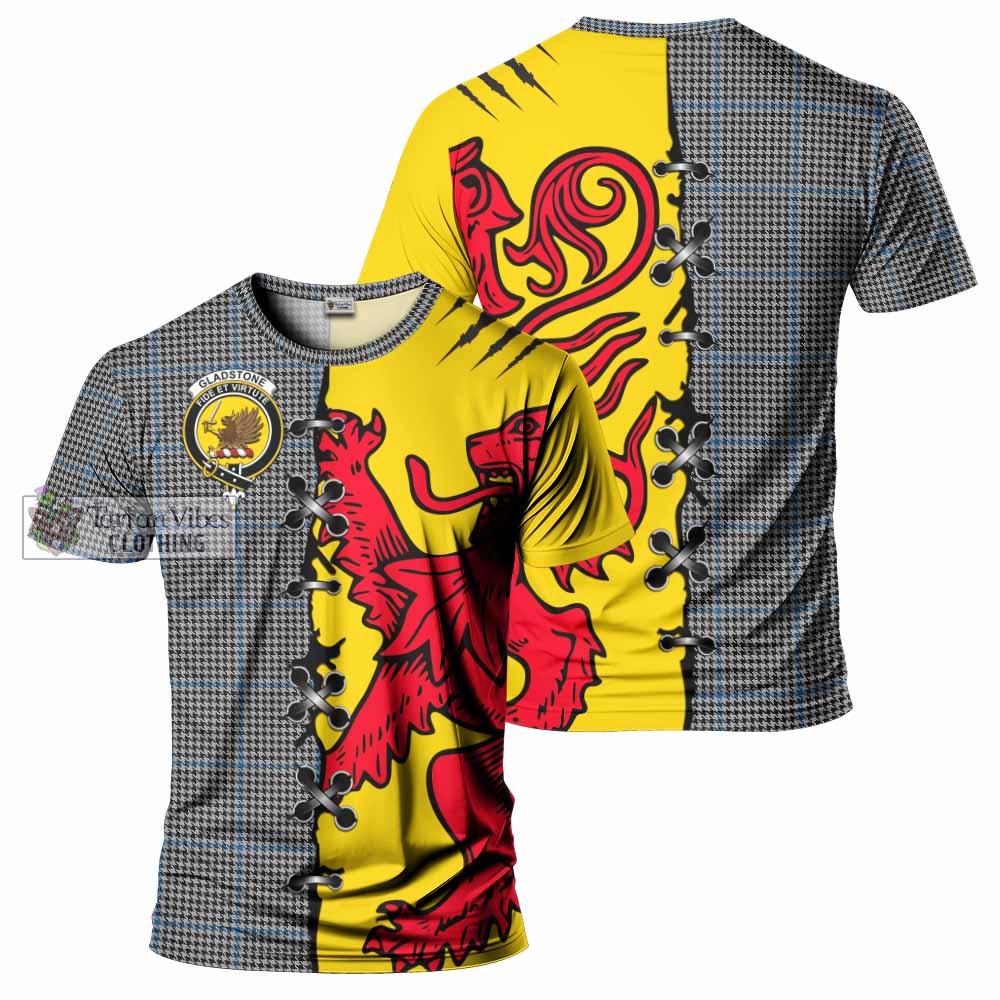 Gladstone (Gladstanes) Tartan Family Crest T-shirt Lion Rampant Honor - Tartan Vibes Clothing