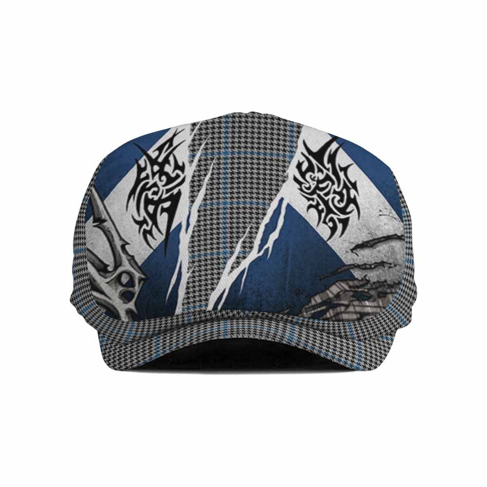 Gladstone (Gladstanes) Tartan Flat Cap, Jeff Cap Scotland Flag Ripped Tribal Design