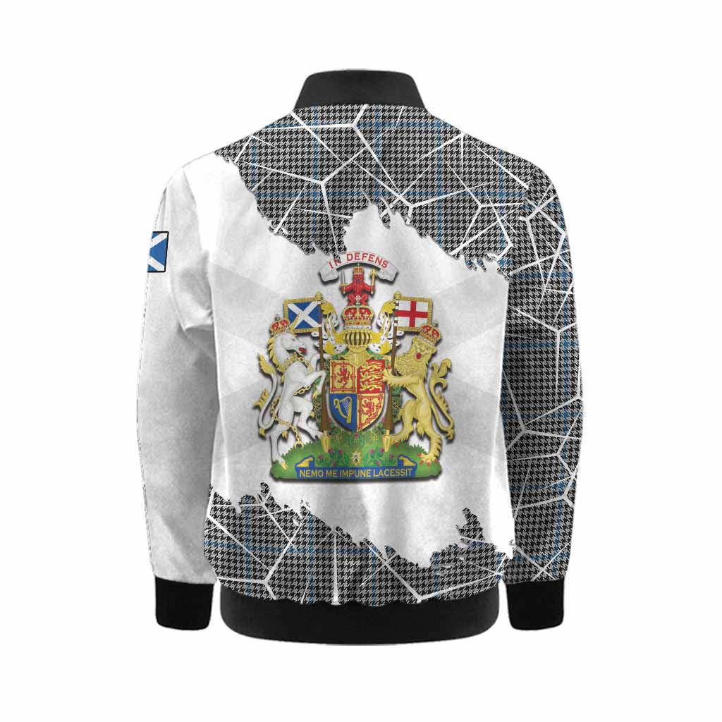Gladstone (Gladstanes) Tartan Kid Bomber Jacket with Family Crest and Lion Rampant Grunge Style