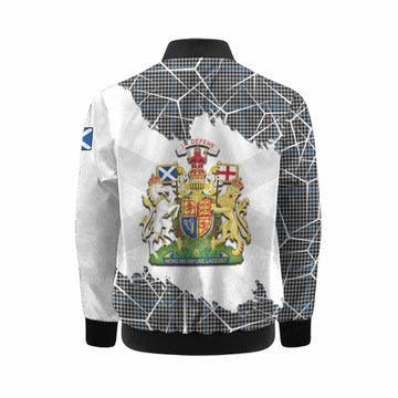 Gladstone (Gladstanes) Tartan Kid Bomber Jacket with Family Crest and Lion Rampant Grunge Style
