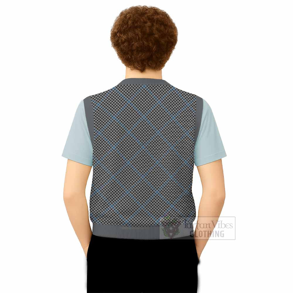Gladstone (Gladstanes) Tartan Knitted V-Neck Vest with Family Crest Cross Style