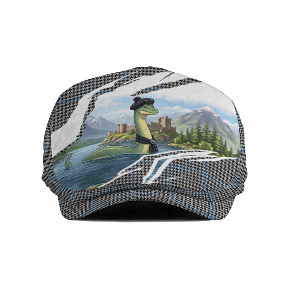 Gladstone (Gladstanes) Tartan Loch Ness Monster Scottish Heritage Art Flat Cap, Jeff Cap
