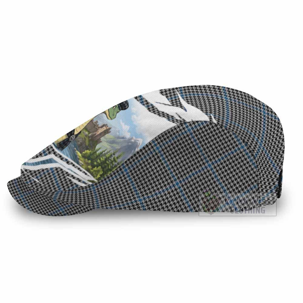 Gladstone (Gladstanes) Tartan Loch Ness Monster Scottish Heritage Art Flat Cap, Jeff Cap