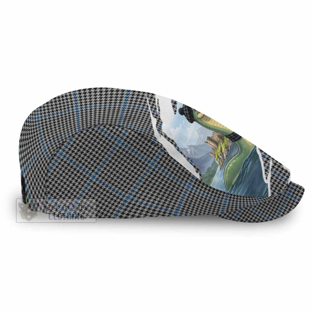Gladstone (Gladstanes) Tartan Loch Ness Monster Scottish Heritage Art Flat Cap, Jeff Cap