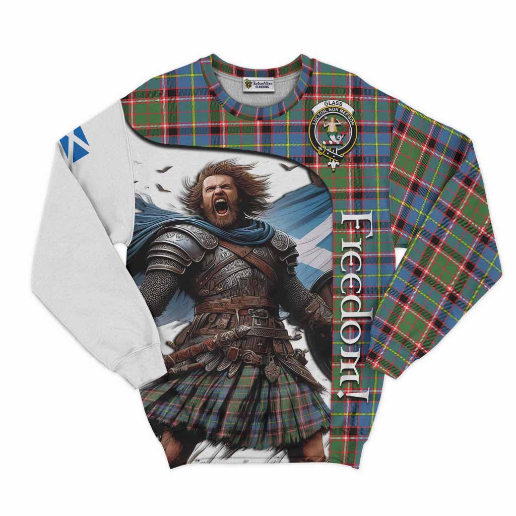 Glass Crest Tartan Sweatshirt Inspired by the Freedom of Scottish Warrior Unisex - Tartan Vibes Clothing