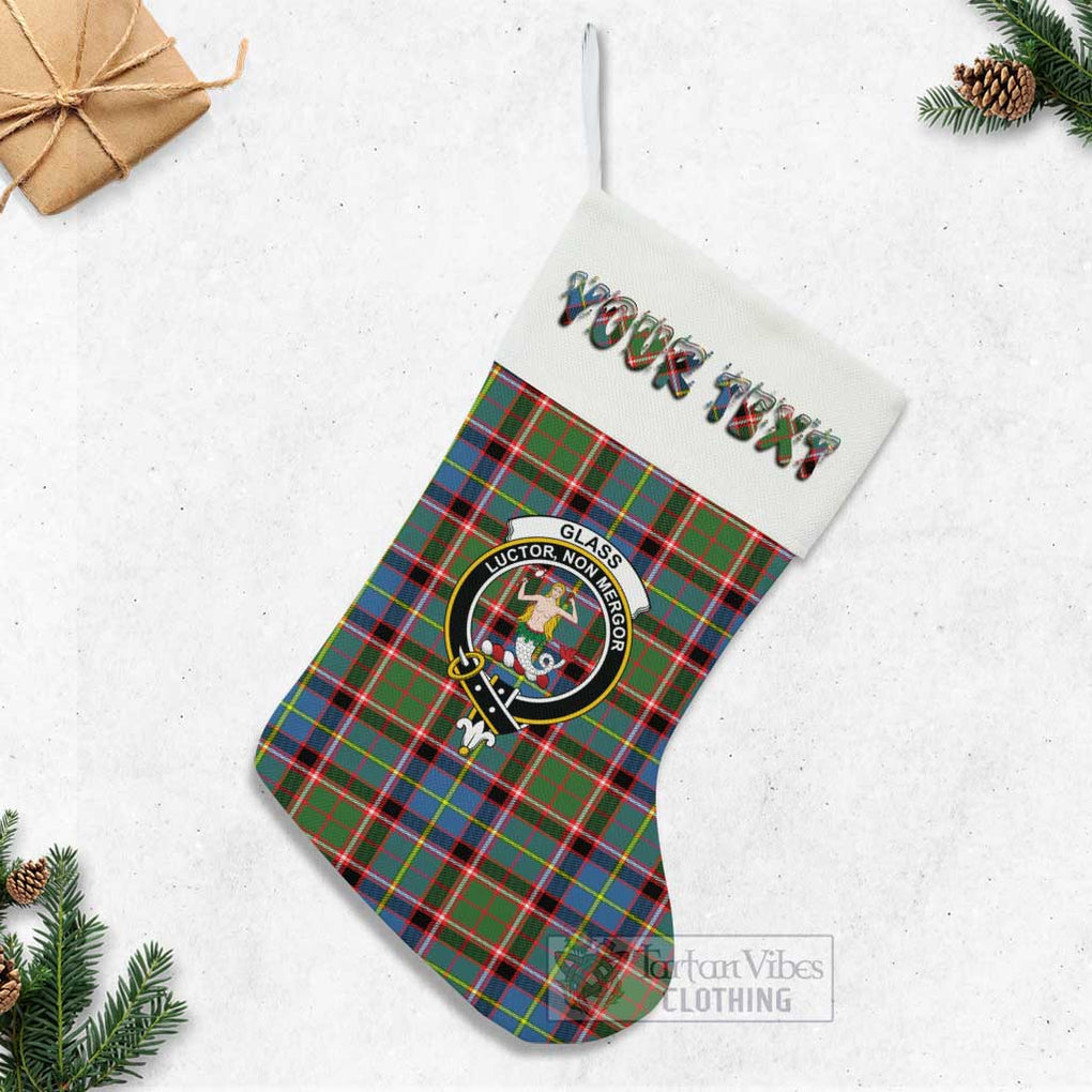 Tartan Vibes Clothing Glass Tartan Family Crest Christmas Stocking with Personalized Text