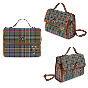 glass-tartan-leather-strap-waterproof-canvas-bag-with-family-crest
