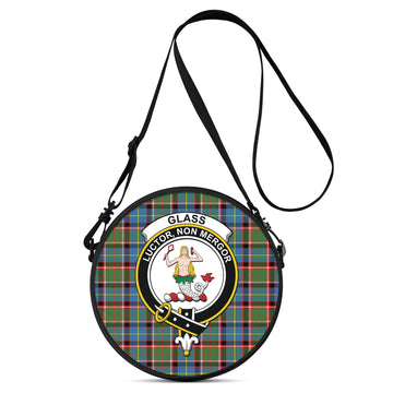 Glass Tartan Round Satchel Bags with Family Crest
